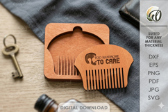 Beard Comb Laser Cut. Engraved Beard Grooming Comb SVG Product Image 1