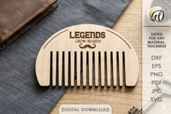 Beard Combs Bundle Laser Cut. Beard Grooming Comb SVG Product Image 12