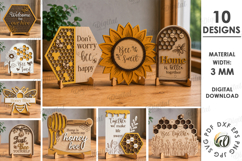 Bee Stands Bundle Laser Cut. Standing Home Decor SVG Product Image 1