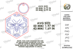 Bee Keychain Laser Cut. Honey Bee Key Ring SVG Product Image 2