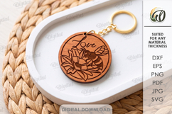 Bee Keychains Bundle Laser Cut. Honey Bee Key Rings SVG Product Image 4