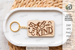 Bee Keychains Bundle Laser Cut. Honey Bee Key Rings SVG Product Image 6