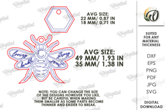Bee Keychain Laser Cut. Honey Bee Key Ring SVG Product Image 2