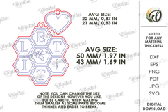 Bee Keychain Laser Cut. Honey Bee Key Ring SVG Product Image 2