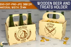 Wooden Beer And Treats Holder Laser Cut. Bottle Box SVG Product Image 1