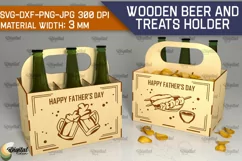 Wooden Beer And Treats Holder Laser Cut. Bottle Box SVG Product Image 1