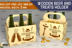 Wooden Beer And Treats Holder Laser Cut. Bottle Box SVG Product Image 1