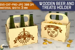 Wooden Beer And Treats Holder Laser Cut. Bottle Box SVG Product Image 1