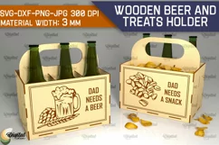 Wooden Beer And Treats Holder Laser Cut. Bottle Box SVG Product Image 1