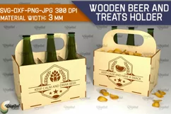 Wooden Beer And Treats Holder Laser Cut. Bottle Box SVG Product Image 1