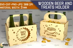Wooden Beer And Treats Holder Laser Cut. Bottle Box SVG Product Image 1