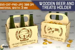 Wooden Beer And Treats Holder Laser Cut. Bottle Box SVG Product Image 1