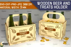 Wooden Beer And Treats Holder Laser Cut. Bottle Box SVG Product Image 1