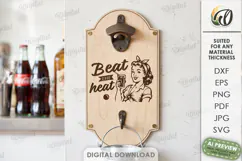 Wall Mounted Beer Bottle Opener Laser Cut. Bar Decor SVG Product Image 1