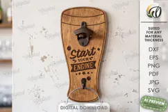 Wall Mounted Beer Bottle Opener Laser Cut. Bar Decor SVG Product Image 1