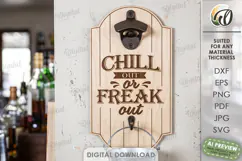 Wall Mounted Beer Bottle Opener Laser Cut. Bar Decor SVG Product Image 1