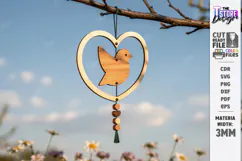 Bird Garden Hanging Decor Laser Cut | Porch Ornament | CNC Product Image 1