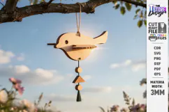 Bird Garden Hanging Decor Laser Cut | Porch Ornament | CNC Product Image 1