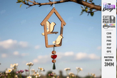 Bird Garden Hanging Decor Laser Cut | Porch Ornament | CNC Product Image 1
