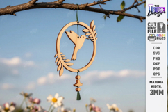 Bird Garden Hanging Decor Laser Cut | Porch Ornament | CNC Product Image 1