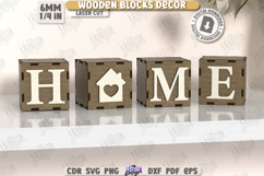 Wooden Blocks Décor Laser Cut |Home Décor SVG| Shelf Sitters Product Image 1