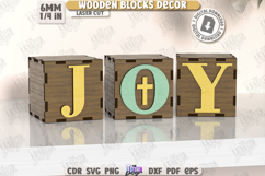 3D Wooden Blocks Decor Laser Cut Bundle, Shelf Sitter SVG Product Image 8