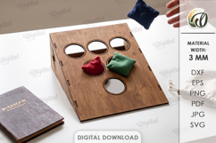 3D Mini Desktop Cornhole Laser Cut. Board Game SVG Product Image 1