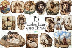 Wooden Board Jesus Christ’s Clipart Product Image 1