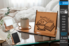 Book Display Stand with Coaster Laser Cut | Tablet Stand SVG Product Image 1