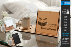 Book Display Stand with Coaster Laser Cut | Tablet Stand SVG Product Image 1