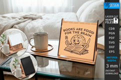 Book Display Stand with Coaster Laser Cut | Tablet Stand SVG Product Image 1