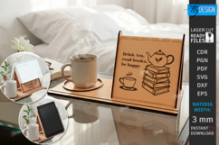 Book Display Stand with Coaster Laser Cut | Tablet Stand SVG Product Image 1