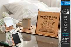 Book Display Stand with Coaster Laser Cut | Tablet Stand SVG Product Image 1