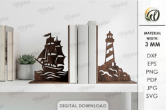 Bookend Laser Cut. Book Shelf Decor. Book Holder SVG Product Image 1