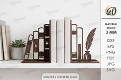 Bookends Bundle Laser Cut. Book Shelf Decor. Book Holder SVG Product Image 5