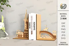 Wooden Bookends Laser Cut. Books Holder SVG. Book Stopper Product Image 1