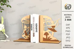 Wooden Bookends Laser Cut. Books Holder SVG. Book Stopper Product Image 1