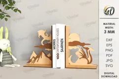 Wooden Bookends Laser Cut. Books Holder SVG. Book Stopper Product Image 1