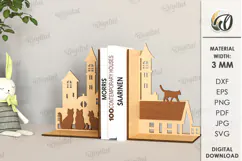 Wooden Bookends Laser Cut. Books Holder SVG. Book Stopper Product Image 1