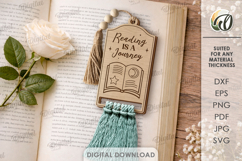 Macrame Bookmark Laser Cut. Engraved Bookmark SVG Product Image 1
