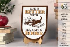 Wooden Bookshelf Signs Bundle Laser Cut. Stand Decor SVG Product Image 12