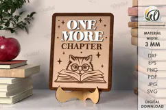 Wooden Bookshelf Sign Laser Cut. Stand Decor SVG Product Image 1