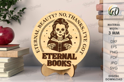 Wooden Bookshelf Signs Bundle Laser Cut. Stand Decor SVG Product Image 6