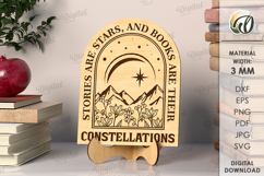 Wooden Bookshelf Signs Bundle Laser Cut. Stand Decor SVG Product Image 7