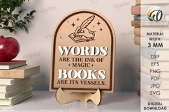 Wooden Bookshelf Signs Bundle Laser Cut. Stand Decor SVG Product Image 10