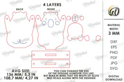 3D Capybara Car Charm Laser Cut. Car Accessory SVG Product Image 2