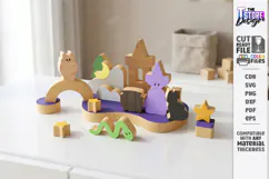 Building Blocks Laser Cut | Kids Laser | Witch Familiars SVG Product Image 1