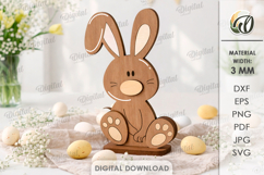 3D Easter Bunny Laser Cut. Easter Stand Decor SVG Product Image 1