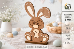3D Easter Bunny Laser Cut. Easter Stand Decor SVG Product Image 1