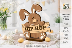 3D Easter Bunny Laser Cut. Easter Stand Decor SVG Product Image 1